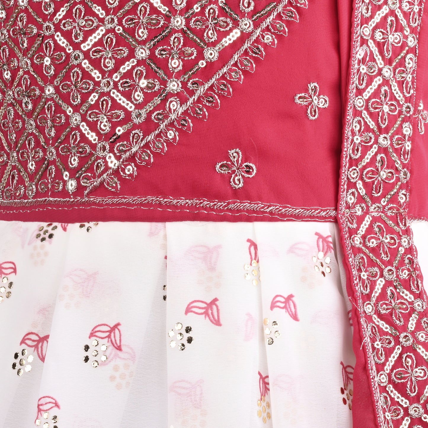 Girls Embellished Zari Embroidery Ethnic Gown lfp855