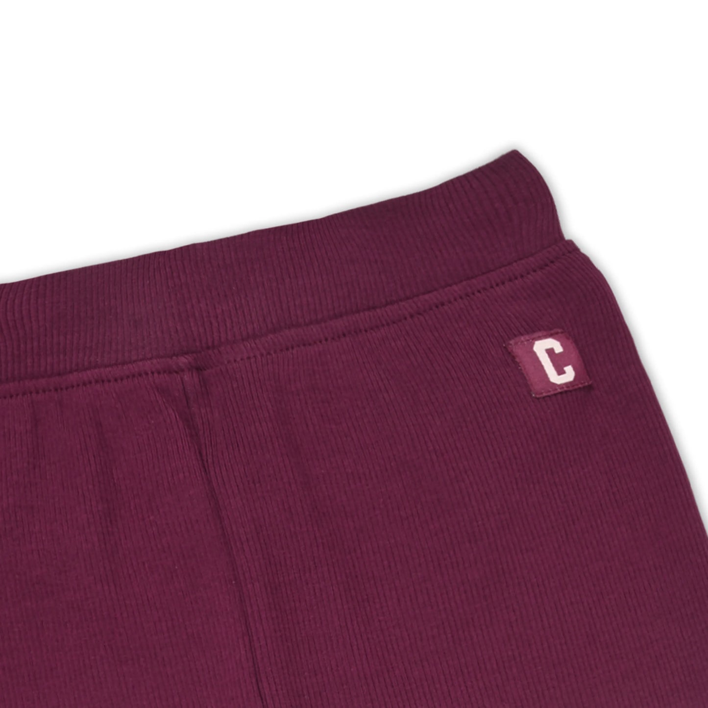 Kids Solid Ribbed Cotton Leggings – Maroon | Soft & Stretchable Everyday Wear