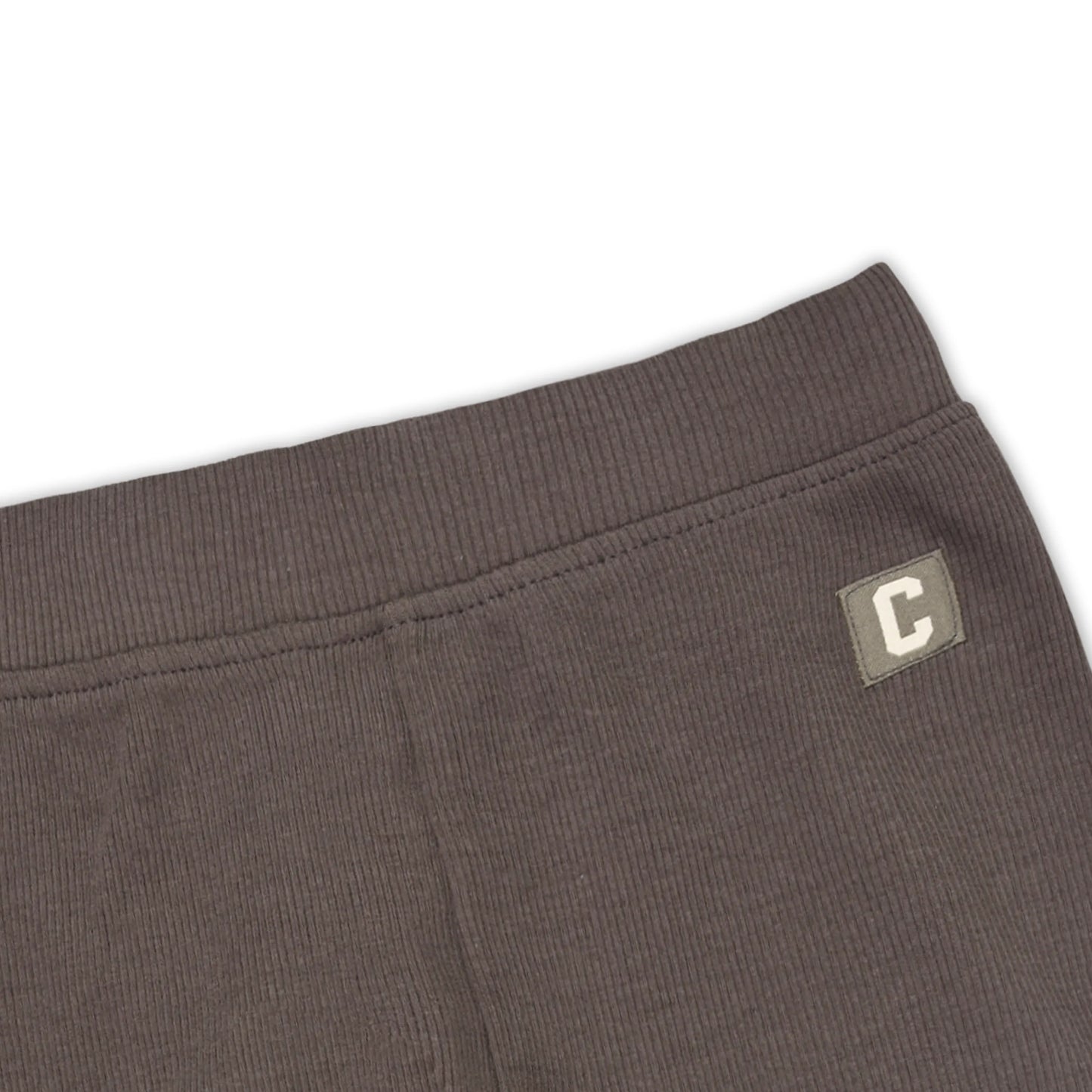 Kids Solid Ribbed Cotton Leggings – Brown | Soft & Stretchable Everyday Wear