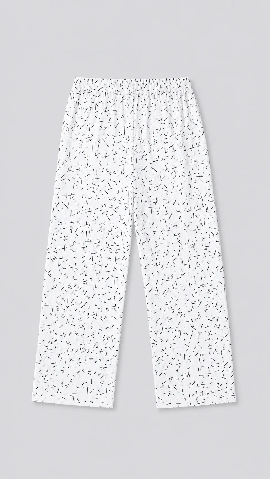 Kids Cotton Printed Night Suit Set – White Minimal Motif Print