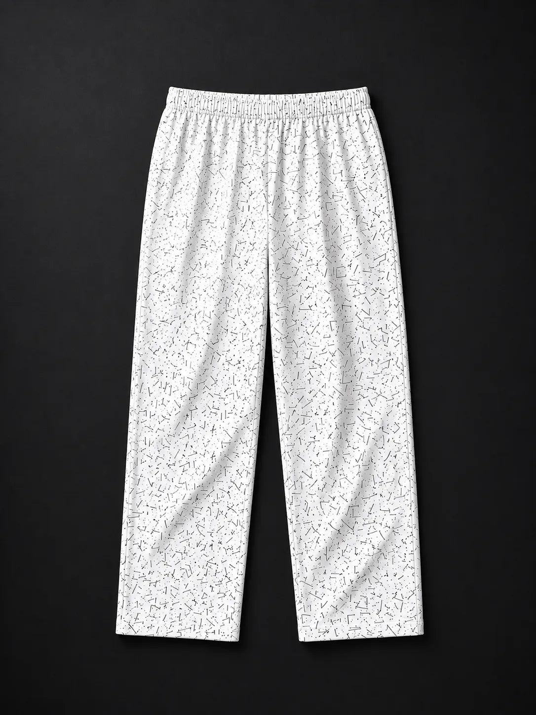 Kids Cotton Printed Night Suit Set – White Minimal Motif Print