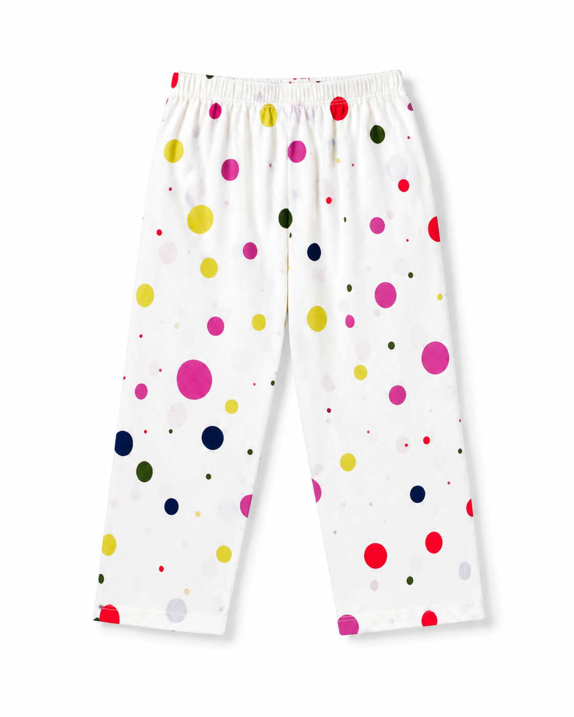 Boys White Polka Dot Cotton Night Suit Set