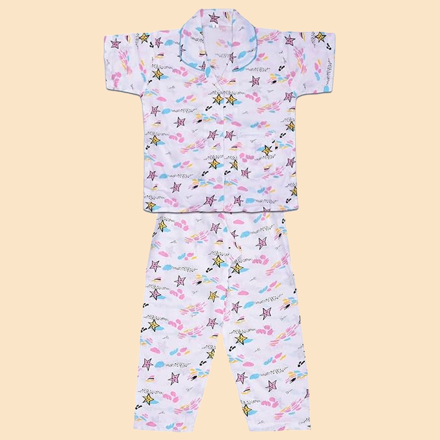 Unisex Printed Top and Bottom Pyjamas Night Dress