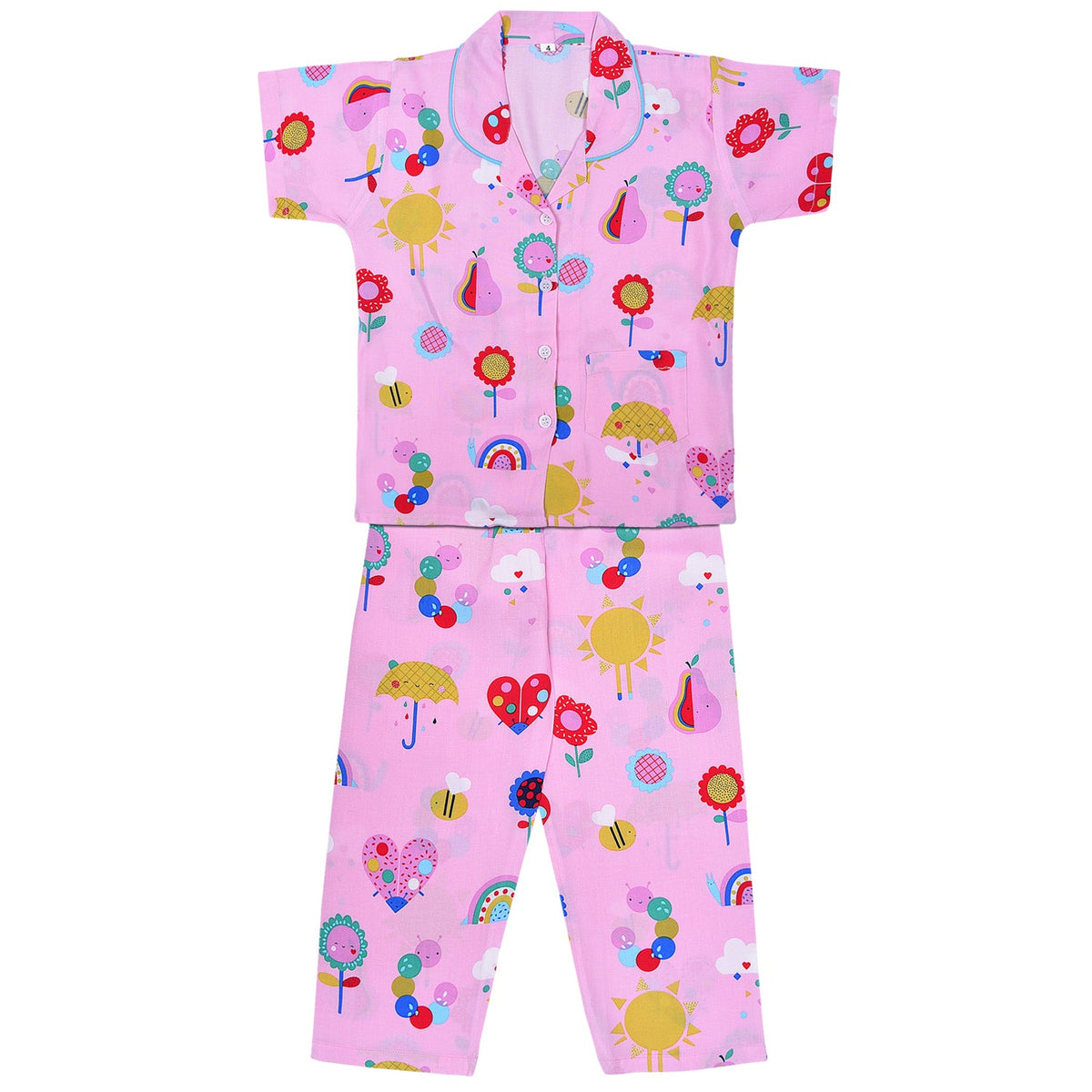 Unisex Printed Top and Bottom Pyjamas Night Dress