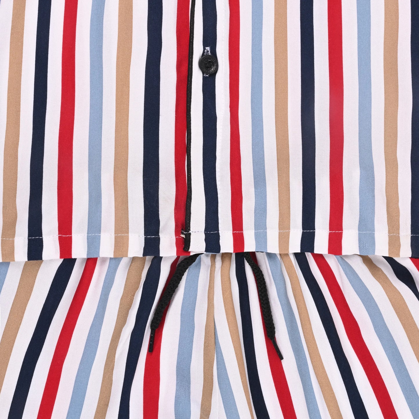 Boys Multicolor Striped Co-ord Set – Soft Rayon Shirt & Pant Set