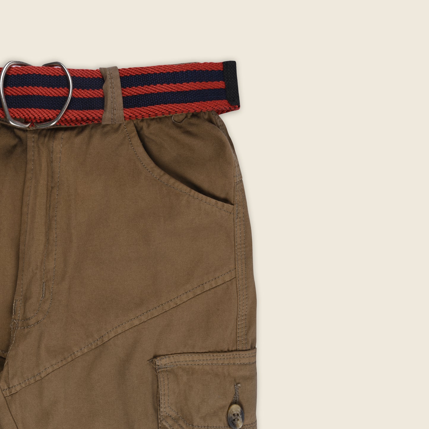 Boys Cargo Shorts With Waist Belt