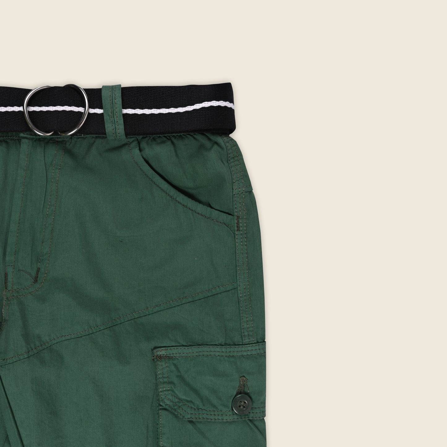 Boys Cargo Shorts With Waist Belt