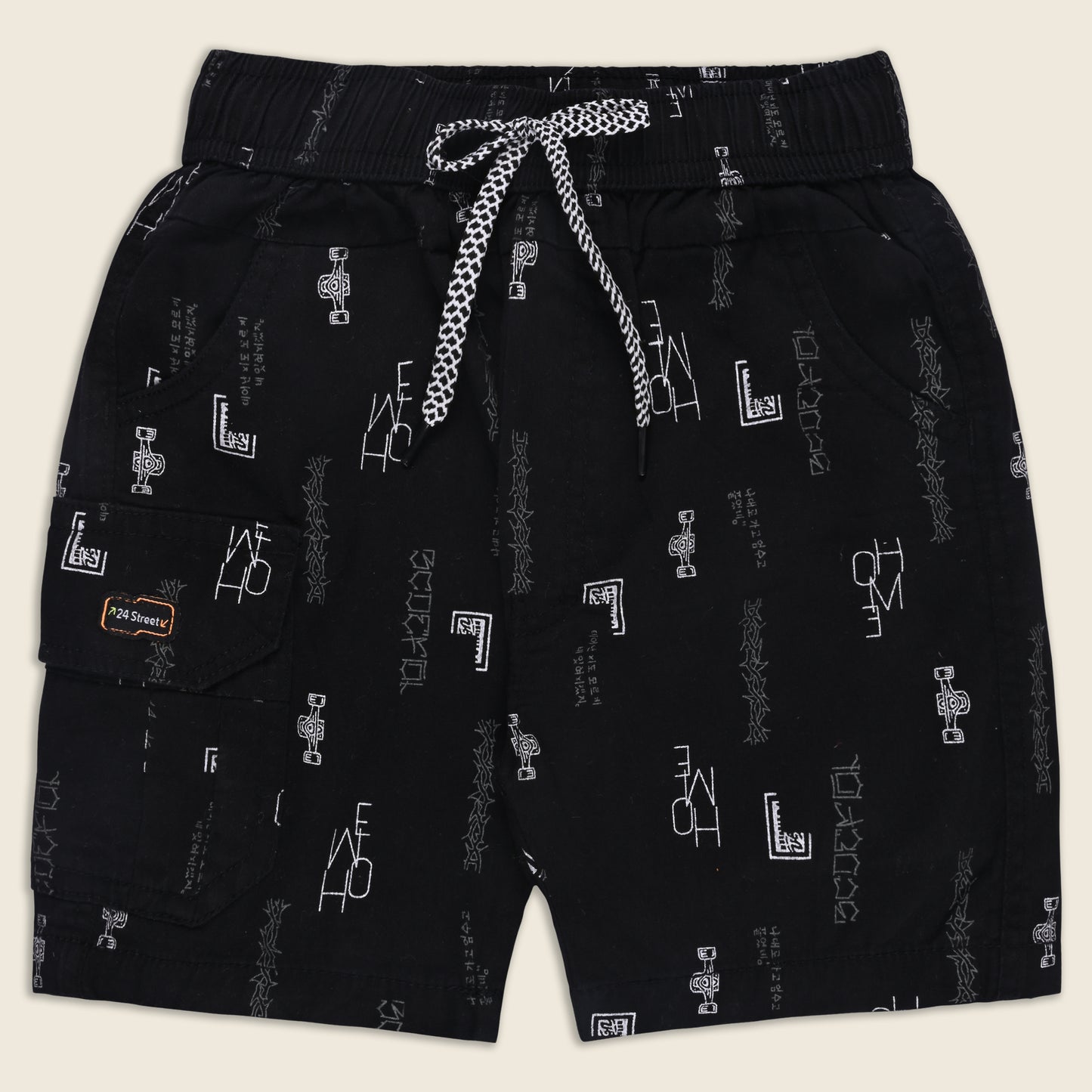 Boys Printed Cotton Cargo Shorts