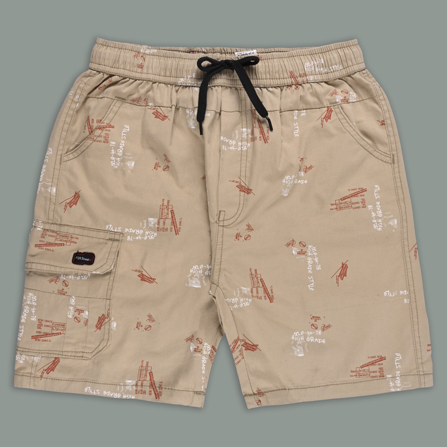 Boys Printed Cotton Cargo Shorts