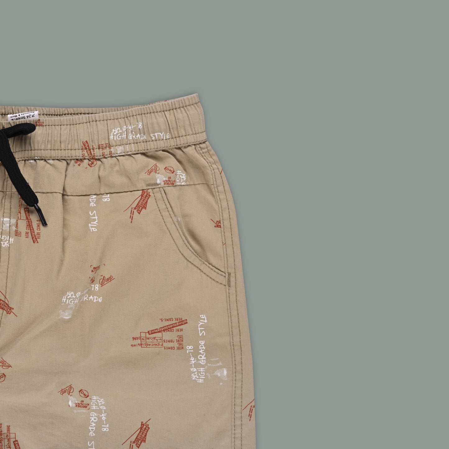 Boys Printed Cotton Cargo Shorts