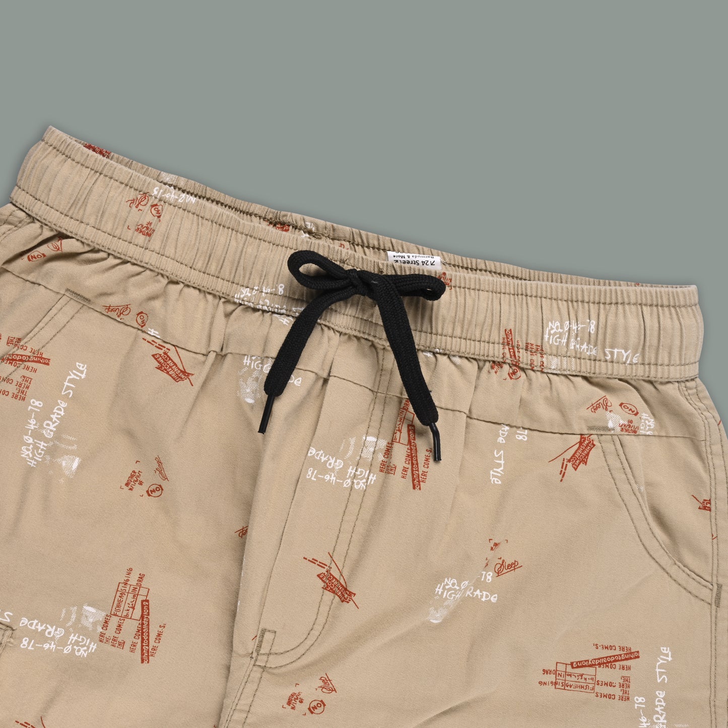 Boys Printed Cotton Cargo Shorts