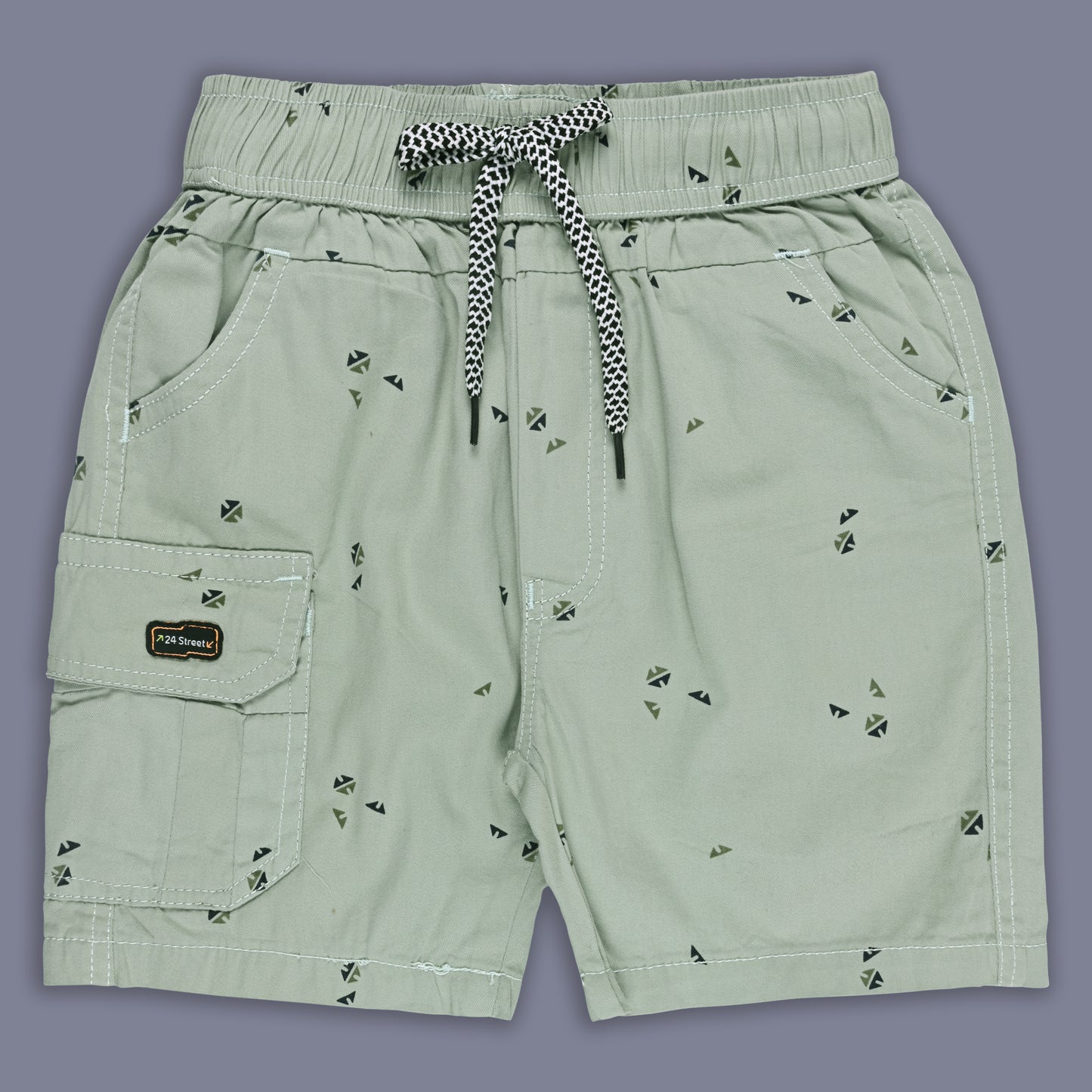 Boys Printed Cotton Cargo Shorts