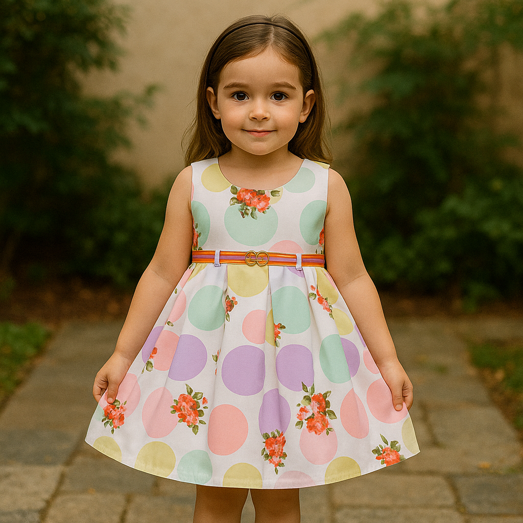 Wish Karo kids Partywear Dress Frock (stn707rd)