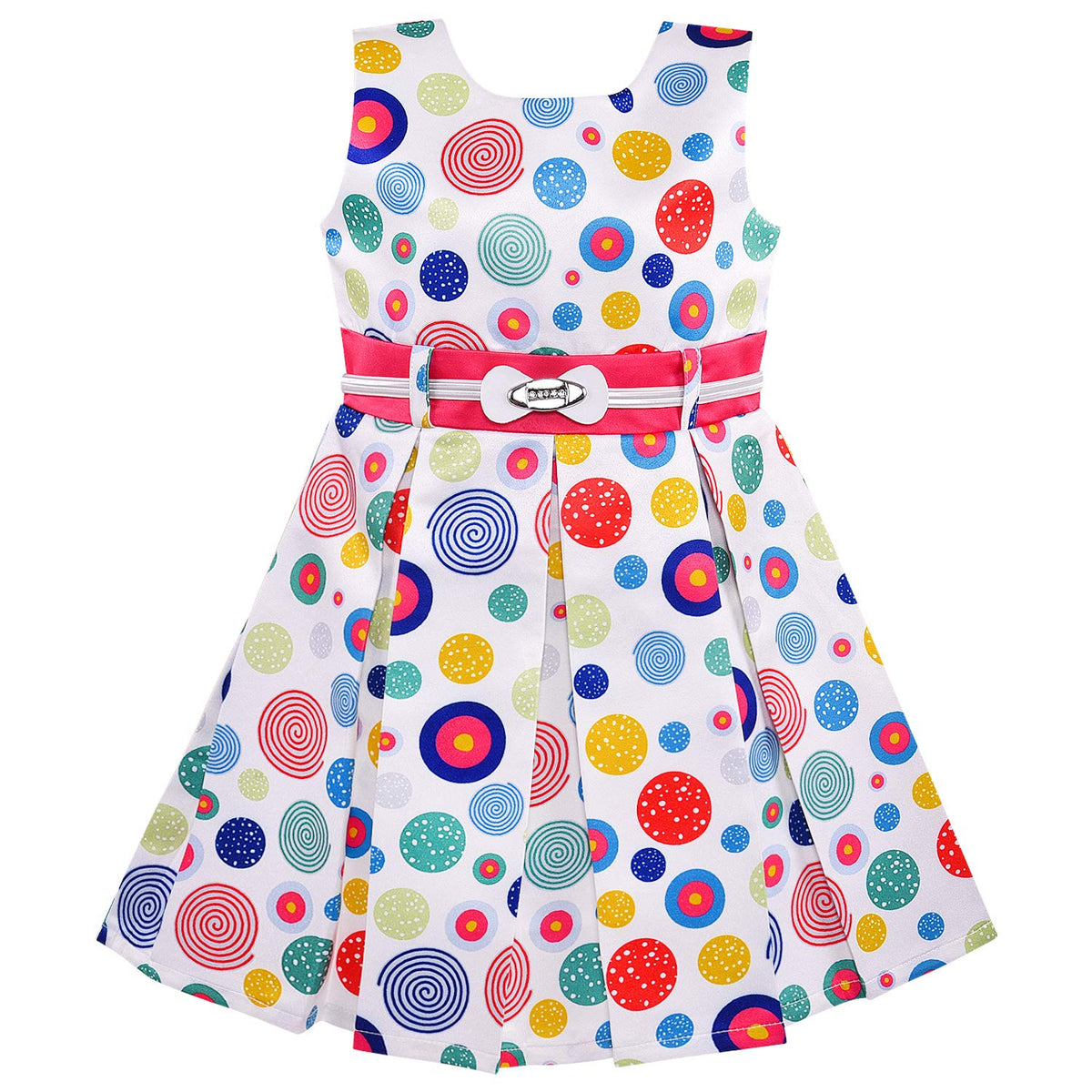 Wish Karo kids Partywear Dress Frock (stn762wht)