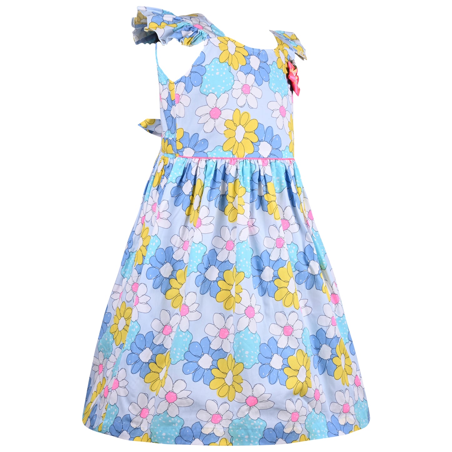 Girls Floral Print A-Line Frock Dress