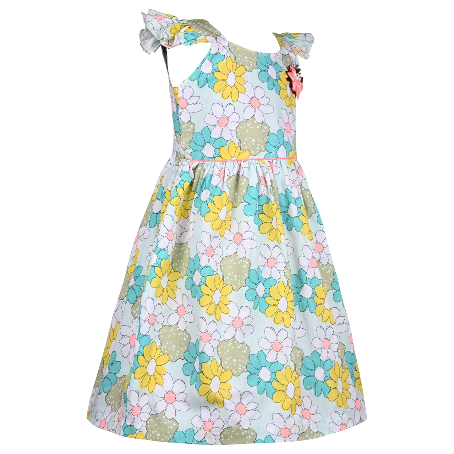 Girls Floral Print A-Line Frock Dress