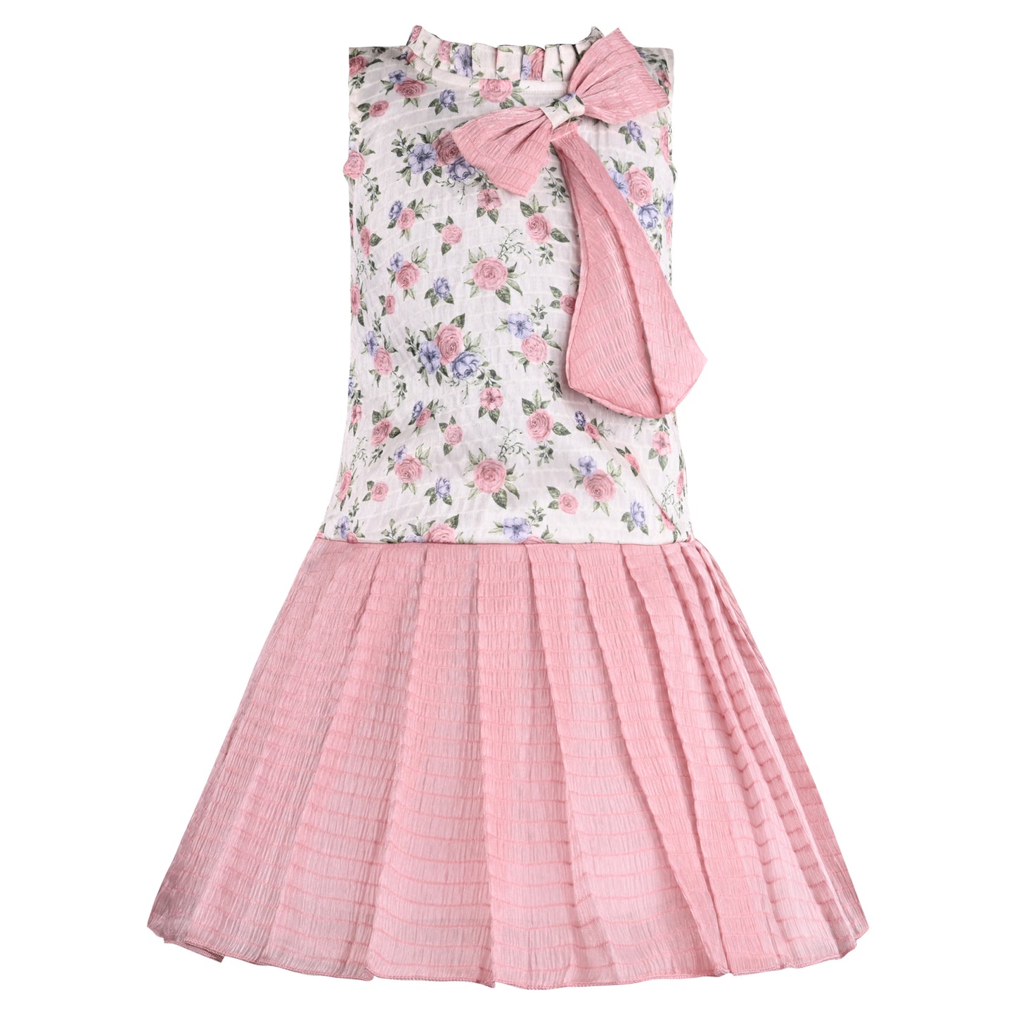 Girls Floral Print Fit and Flare Frock Dress