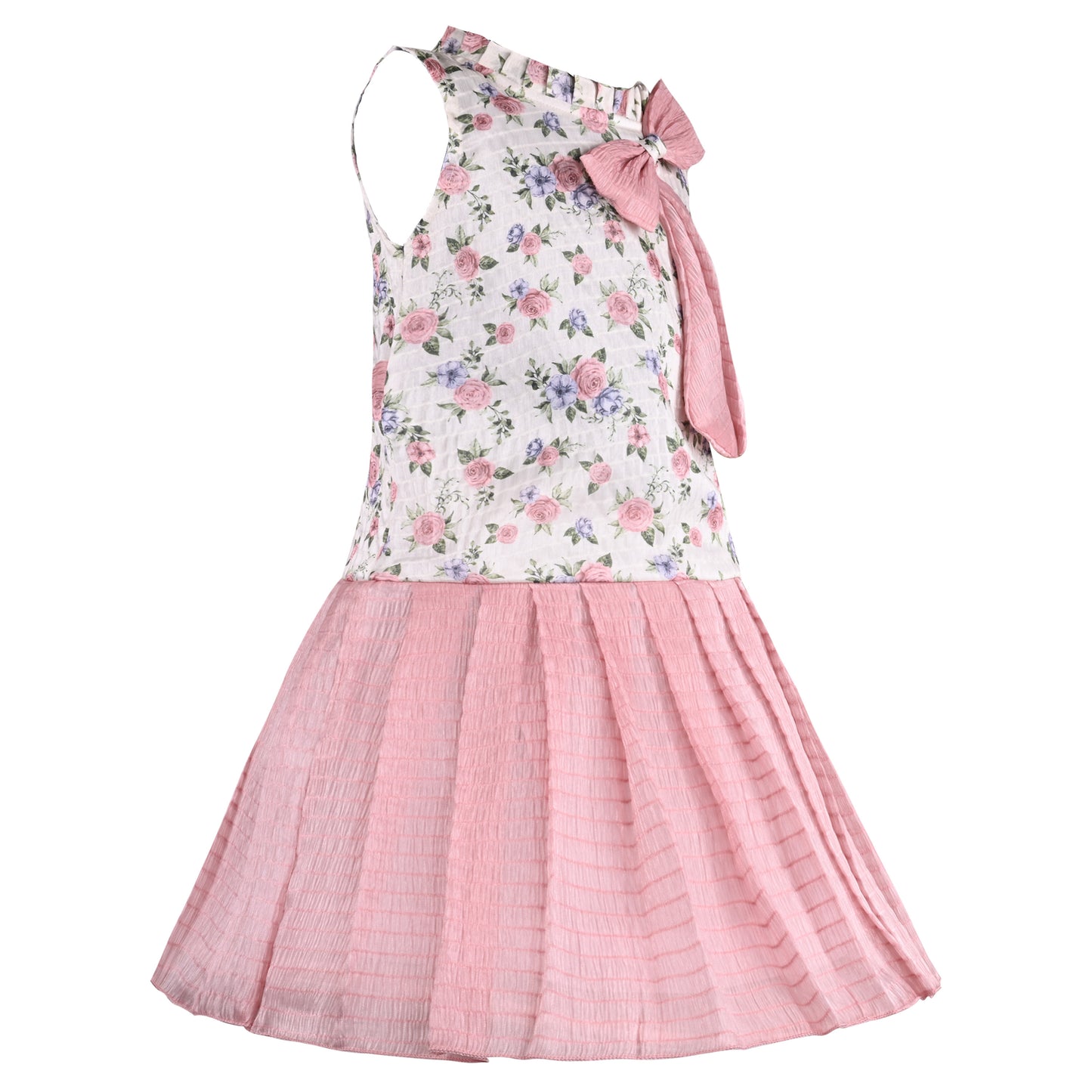 Girls Floral Print Fit and Flare Frock Dress
