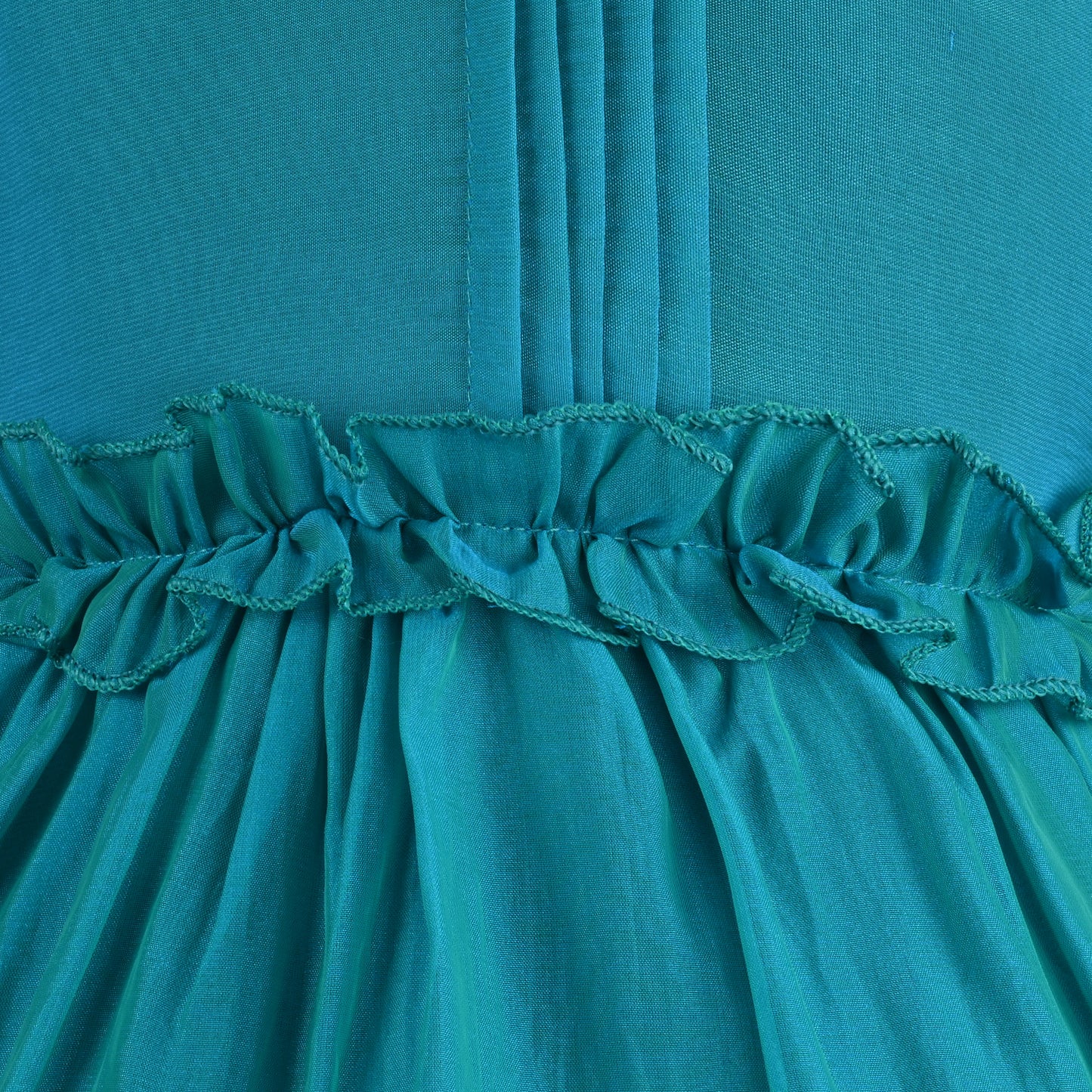Girls Solid Pleated A-Line Frock Dress