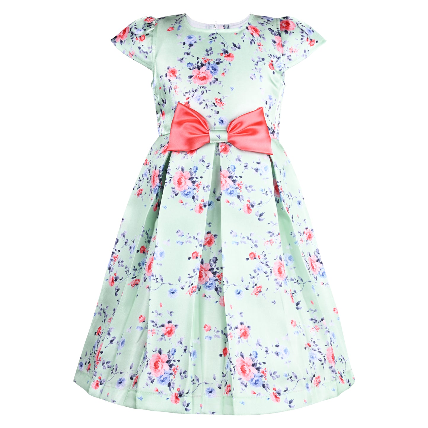 Girls Floral Print A-Line Frock Dress