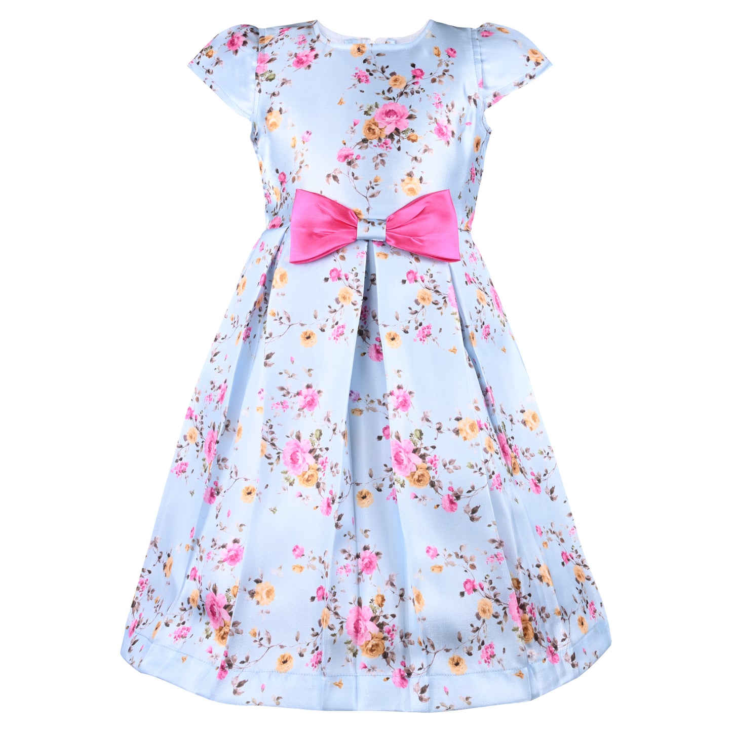 Girls Floral Print A-Line Frock Dress