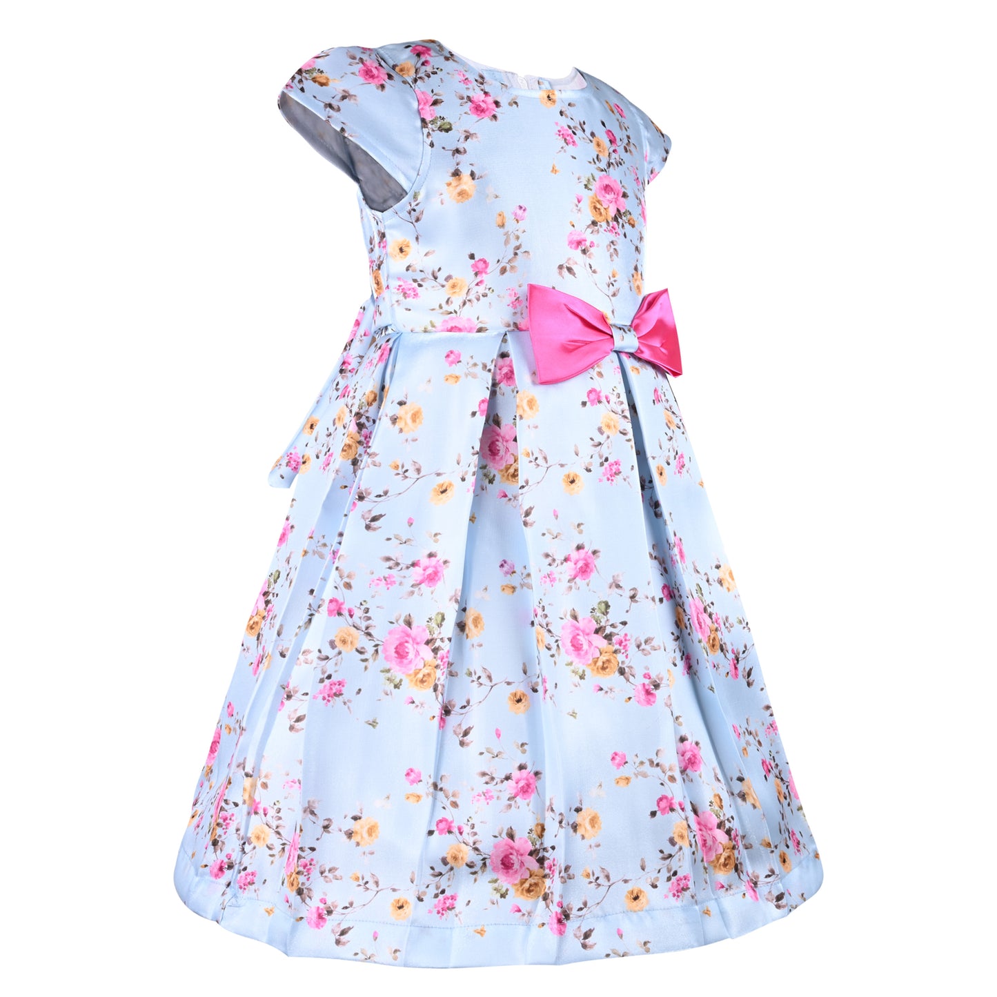 Girls Floral Print A-Line Frock Dress