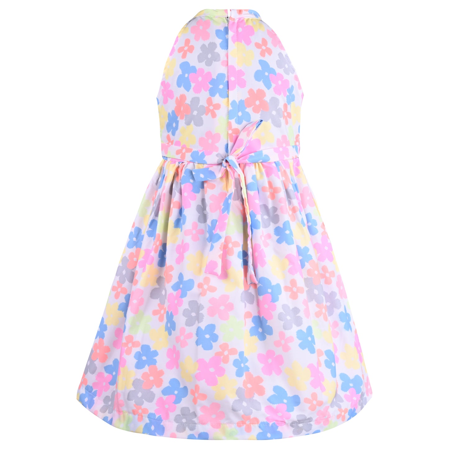 Girls Floral Print A-Line Frock Dress