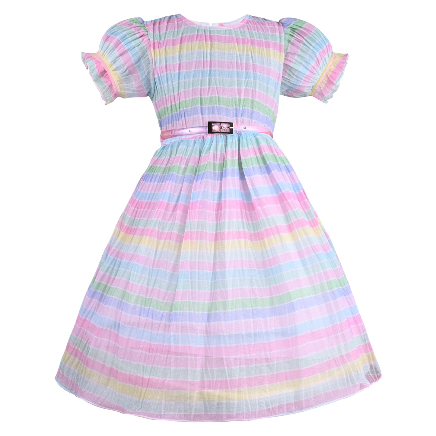 Girls Striped A-Line Frock Dress