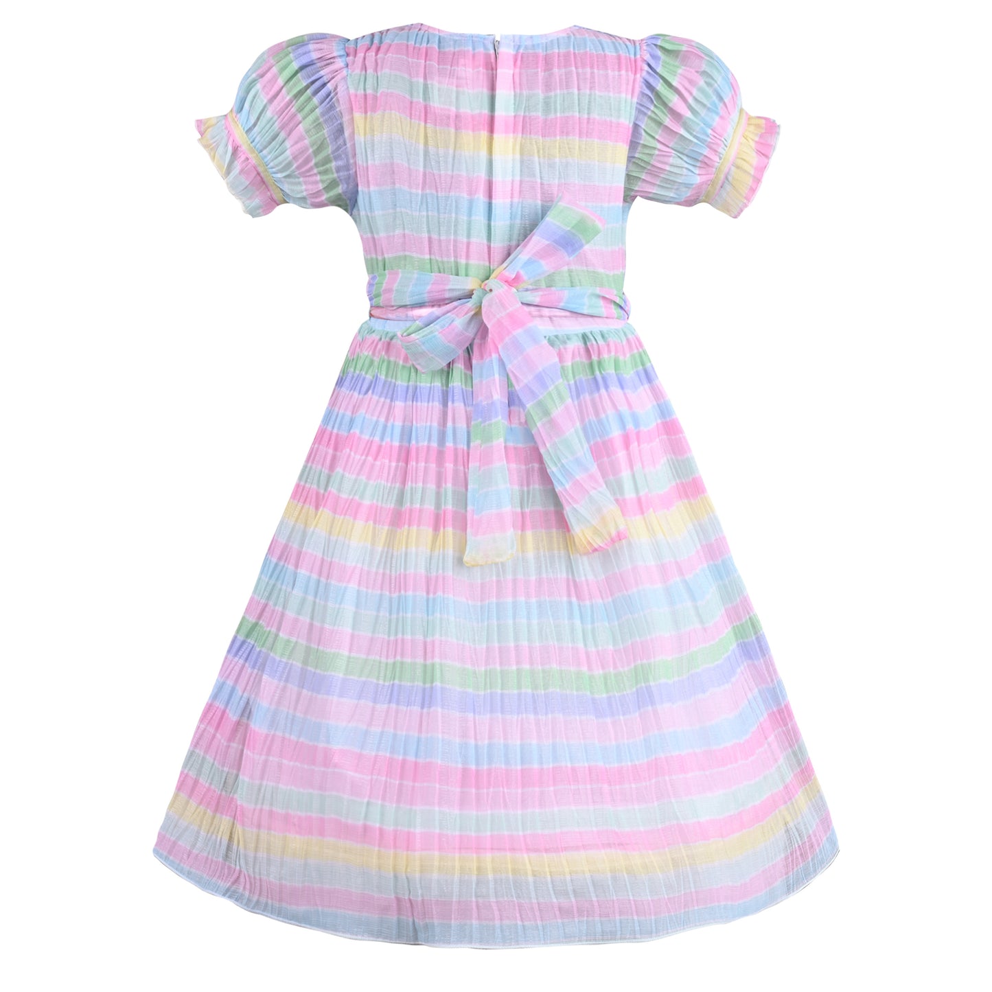 Girls Striped A-Line Frock Dress