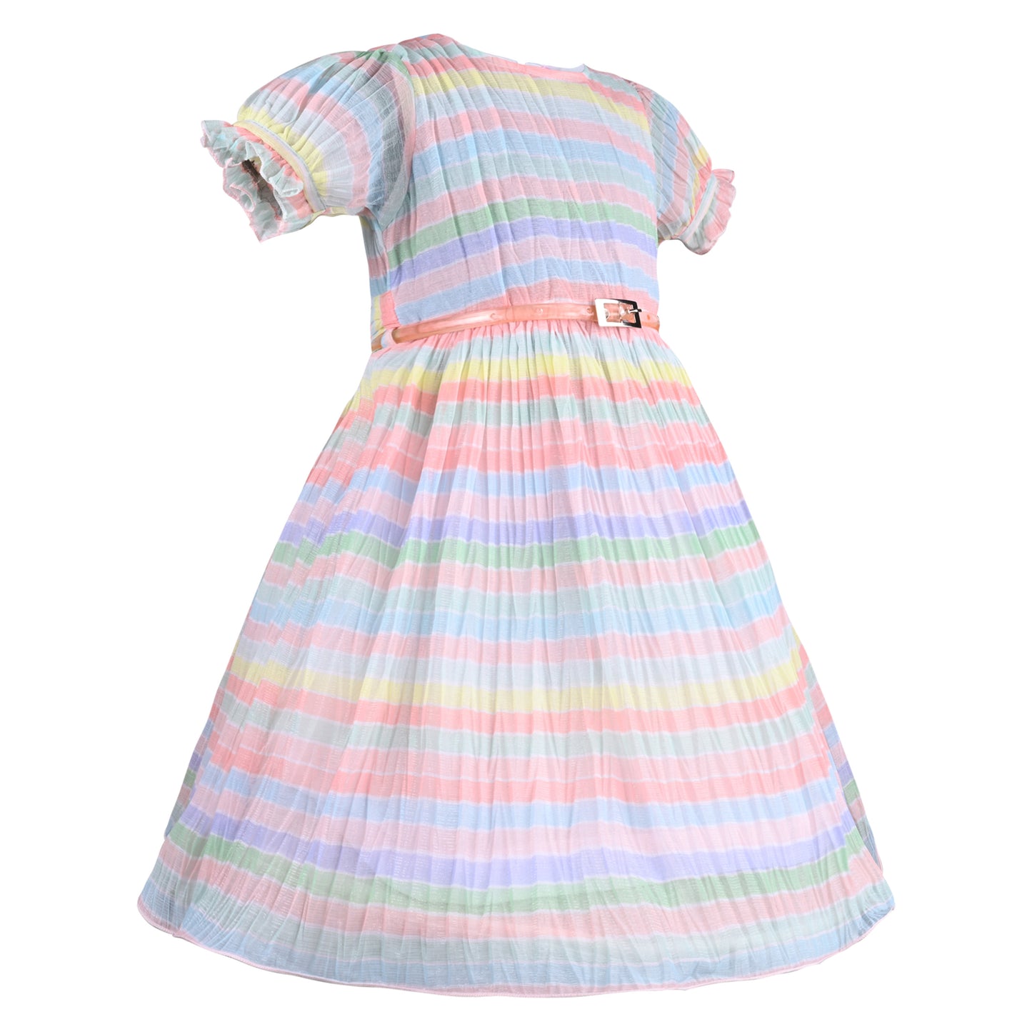 Girls Striped A-Line Frock Dress