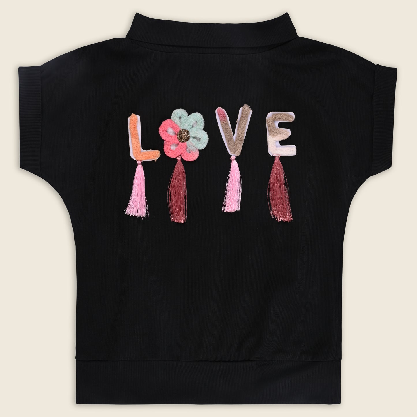 Buy Premium Baby Girls Cotton T-shirt with Love Embroidery Online