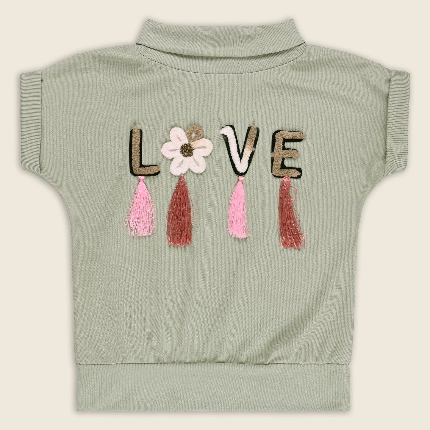 Buy Premium Baby Girls Cotton T-shirt with Love Embroidery Online