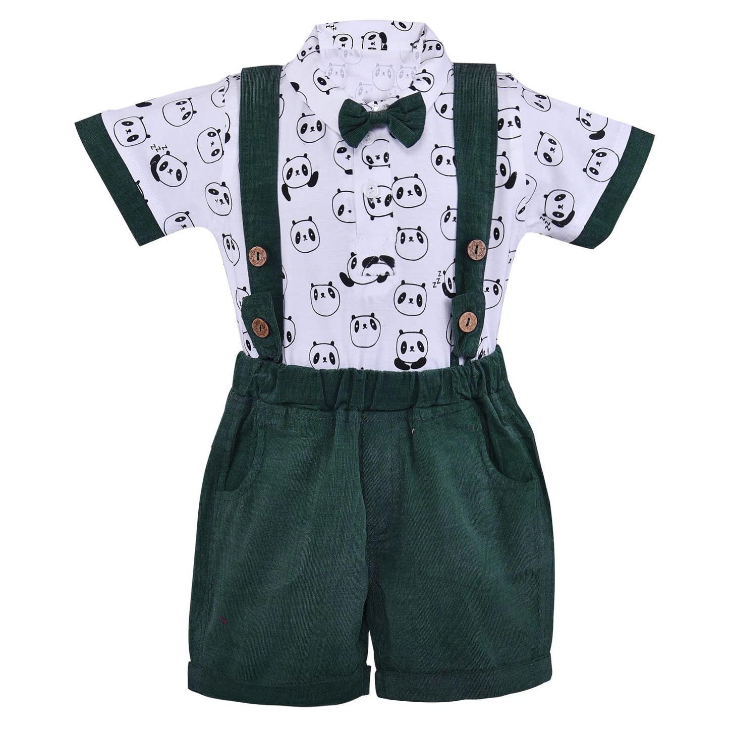 Wish Karo Baby Boys Dungaree Dress For Boys-(bt108grn)