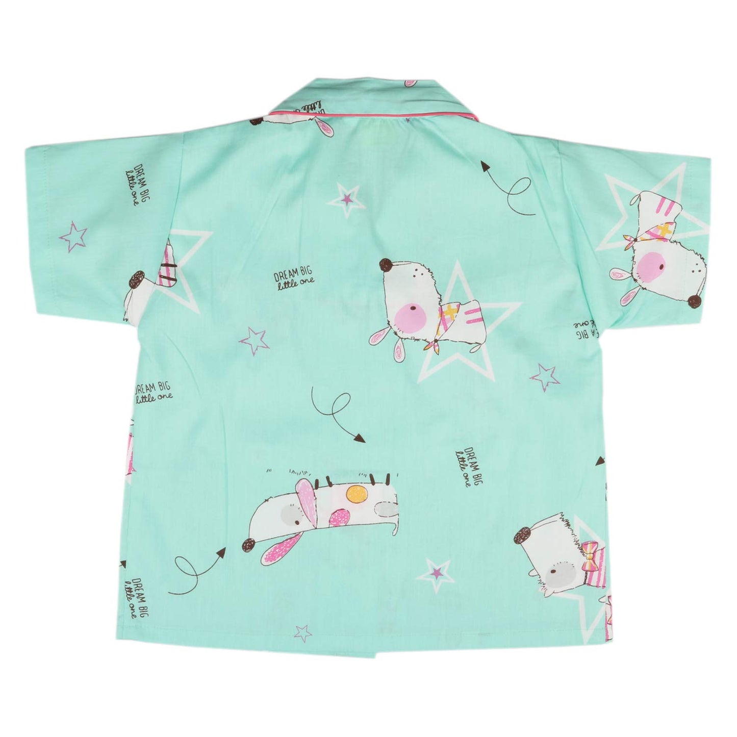 Wish Karo Cotton Printed Top & Bottom Pajama Set Night Dress for Boys & Girls-(ND11lb)