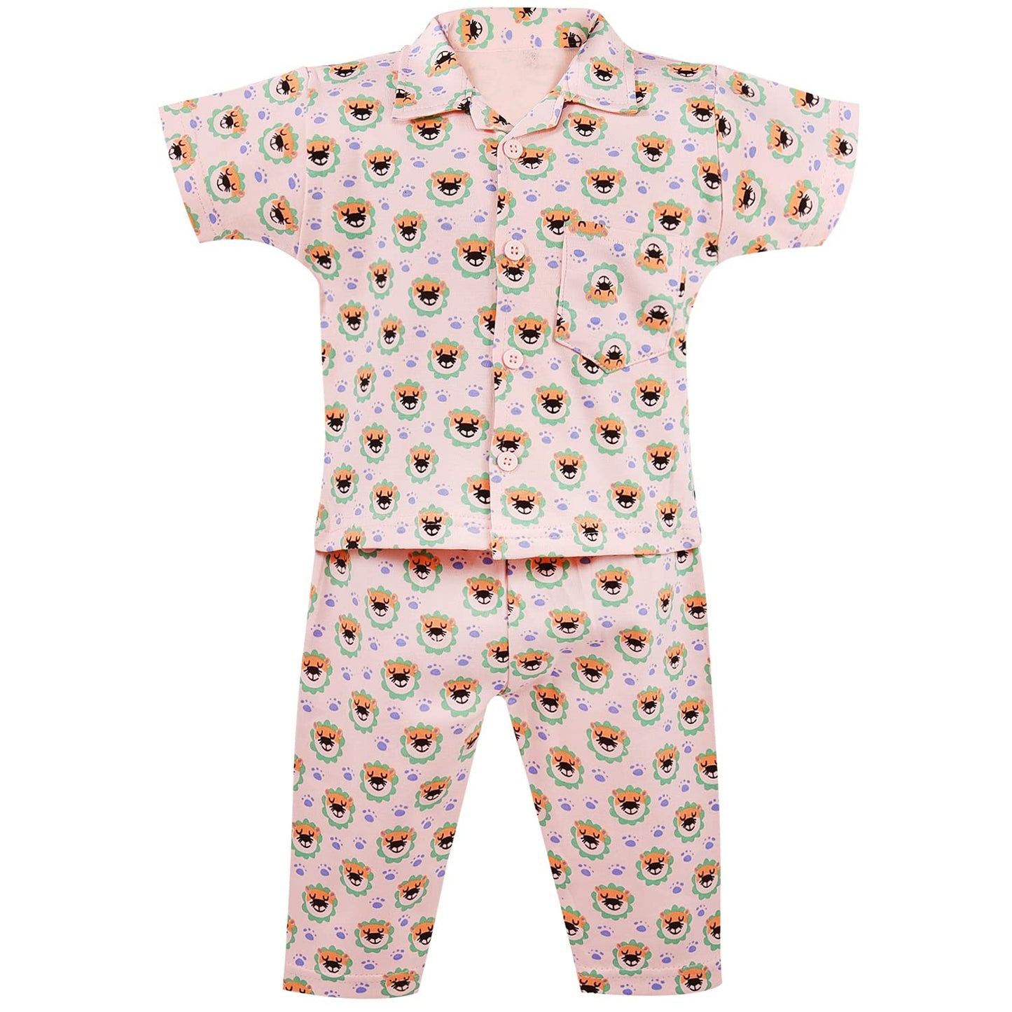 Unisex Printed Top and Bottom Pyjamas Night Dress