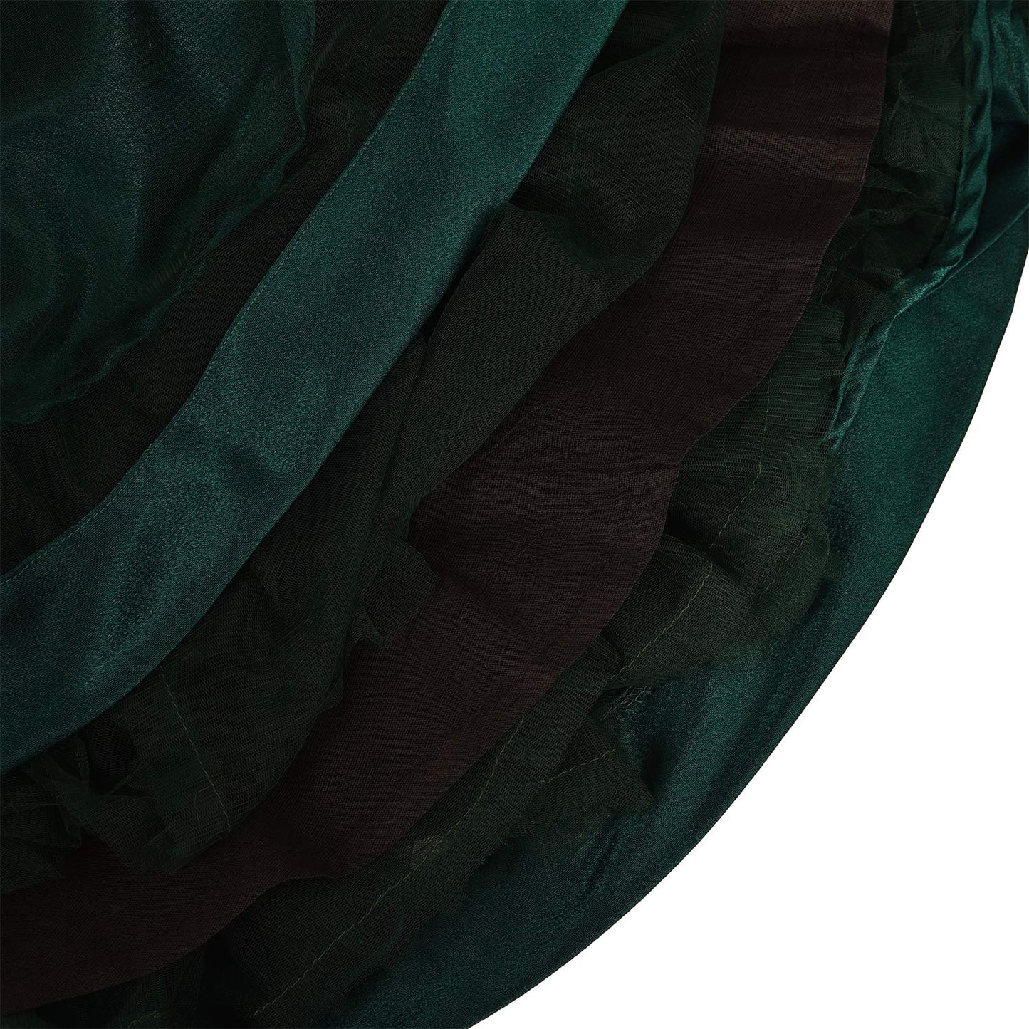 Green Embroidered Birthday Dress for Girls - Satin - (bxa232grn)