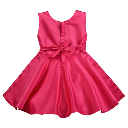 Girls A-Line Frock Dress With Bow Designed