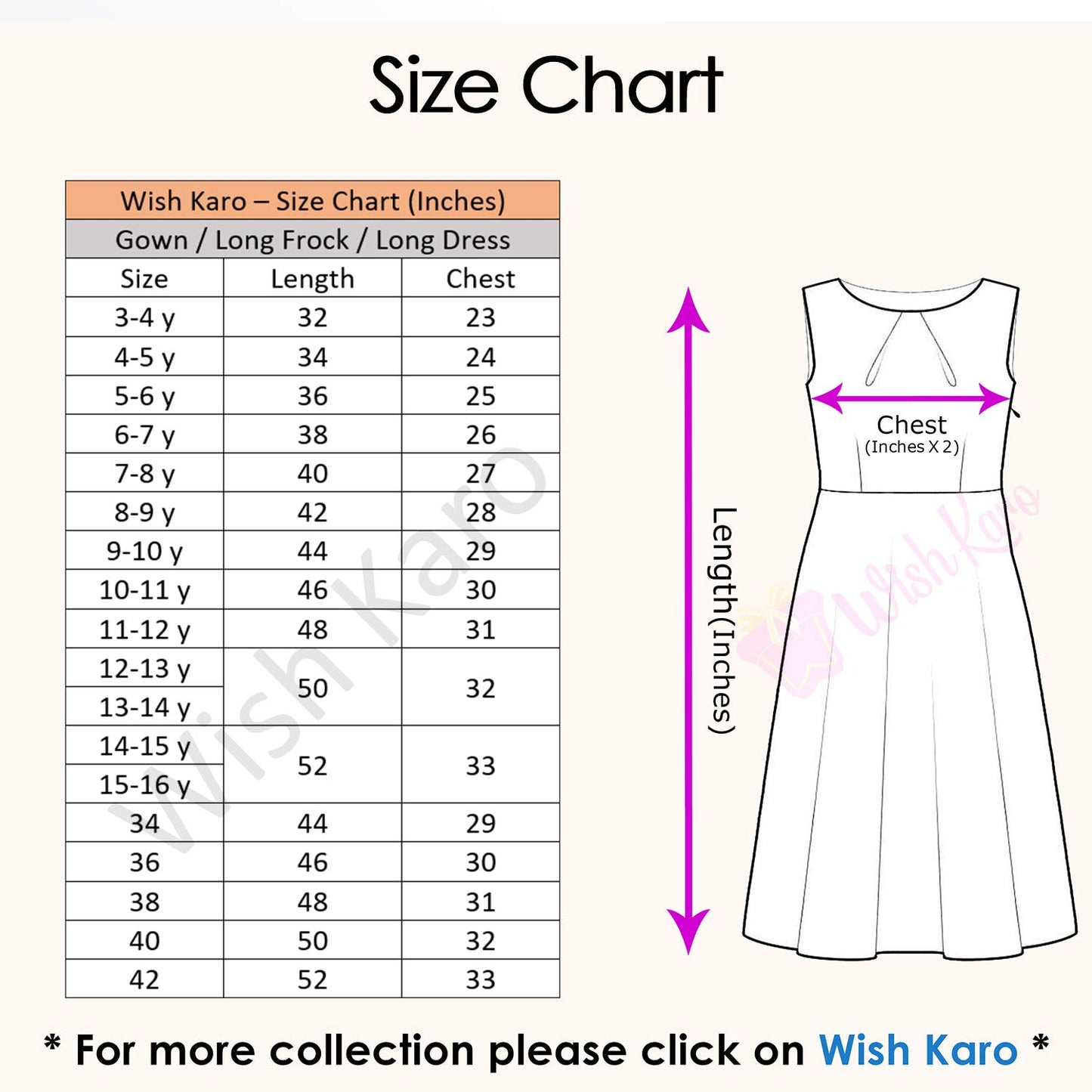 Wish Karo Girls Long Dress Gown-(LF213crm)
