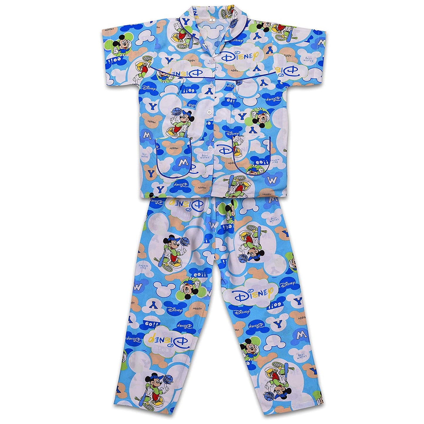 Unisex Printed Top and Bottom Pyjamas Night Dress