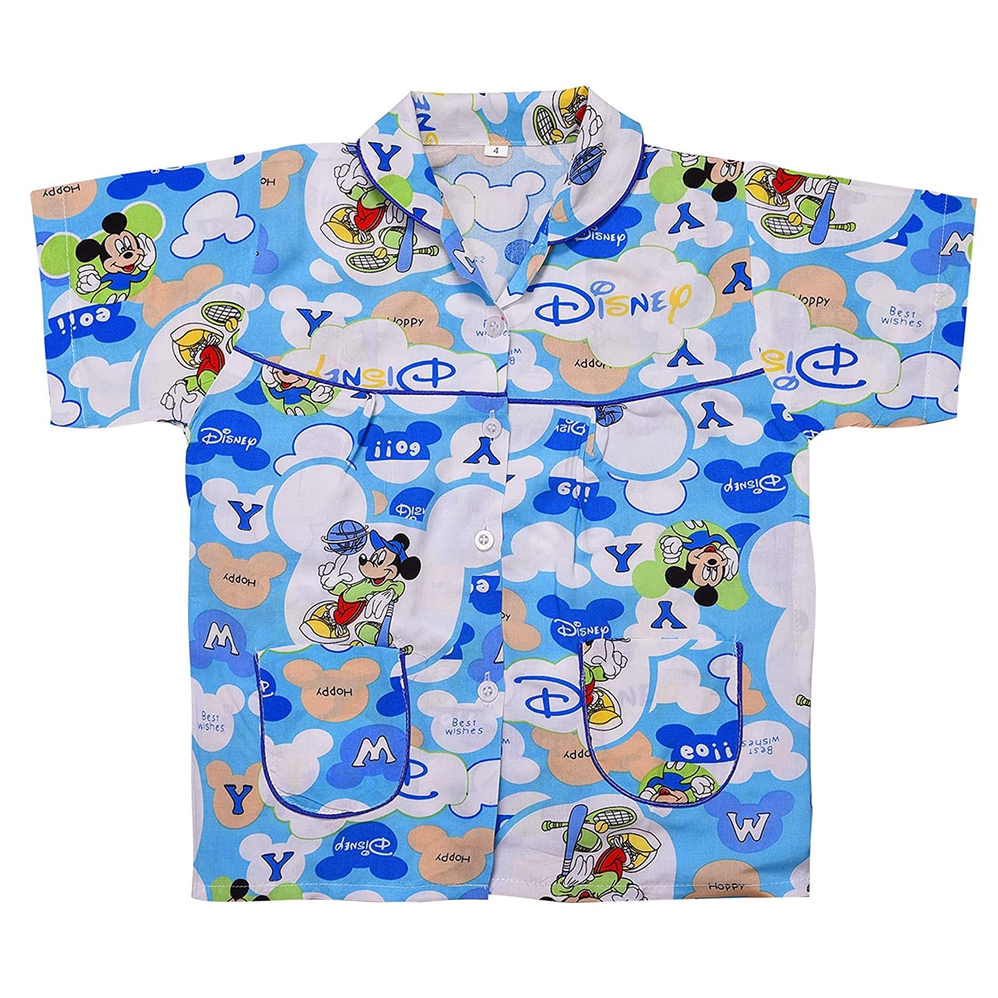 Unisex Printed Top and Bottom Pyjamas Night Dress