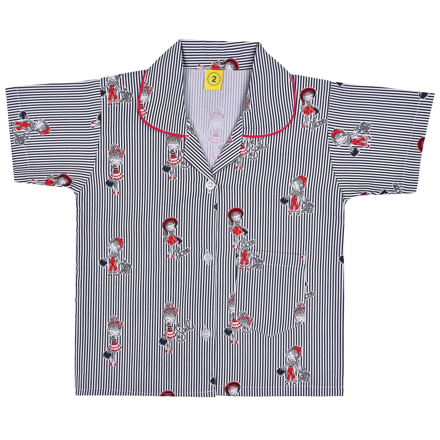 Unisex Printed Top and Bottom Pyjamas Night Dress