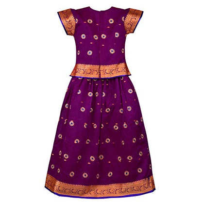 Girl's Traditional Art Silk Stitched Lehenga Choli for Girls-gc203vlt