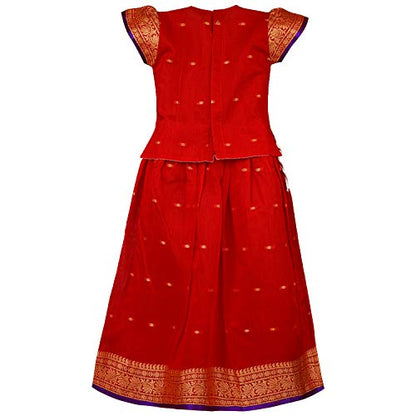 Girl's Traditional Art Silk Stitched Lehenga Choli for Girls-gc204rd