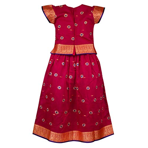 Girl's Traditional Art Silk Stitched Lehenga Choli for Girls-gc203mrn