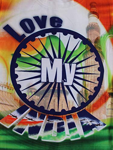 Wish Karo Boys T-Shirt Love My India Logo - (T1100w)