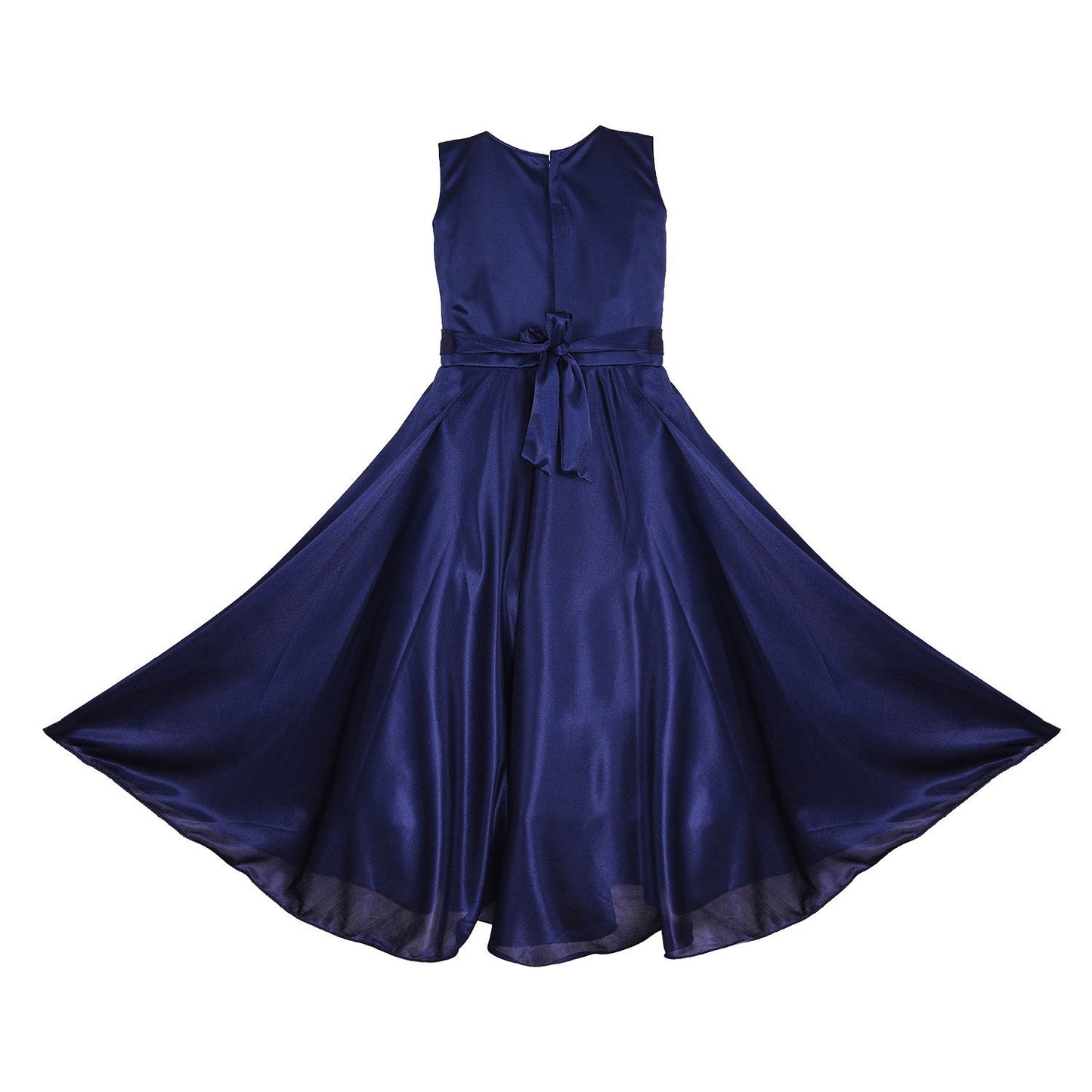 Women Partywear Long Dress Gown DN - (WLF138) blu - Wish Karo Dresses
