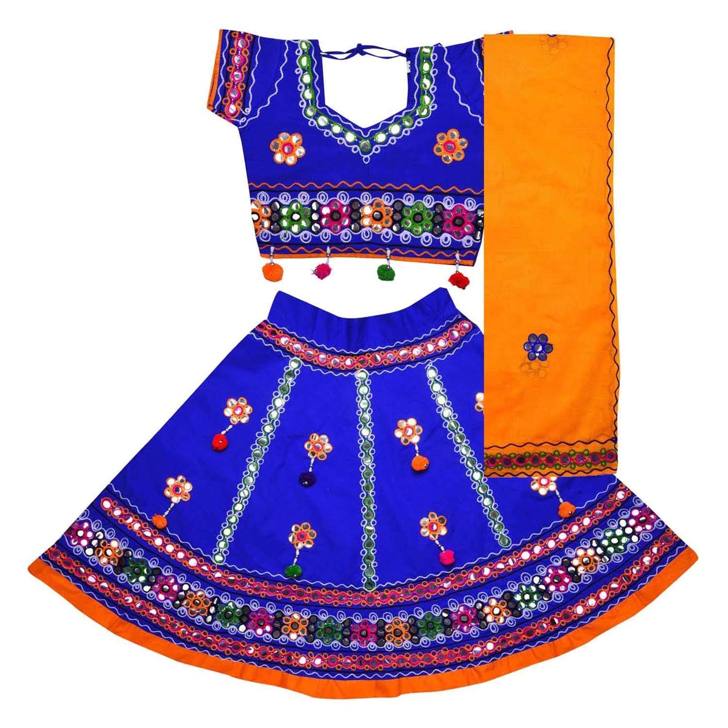 Girl's Cotton Ghaghra Choli, Leghnga Choli, Chania Choli 144b - Wish Karo Dresses