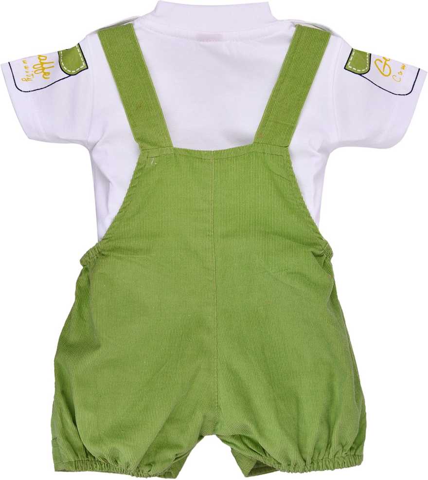 Wishkaro  Dungaree For Boys & Girls Casual Animal Print Polycotton(bt08grn)