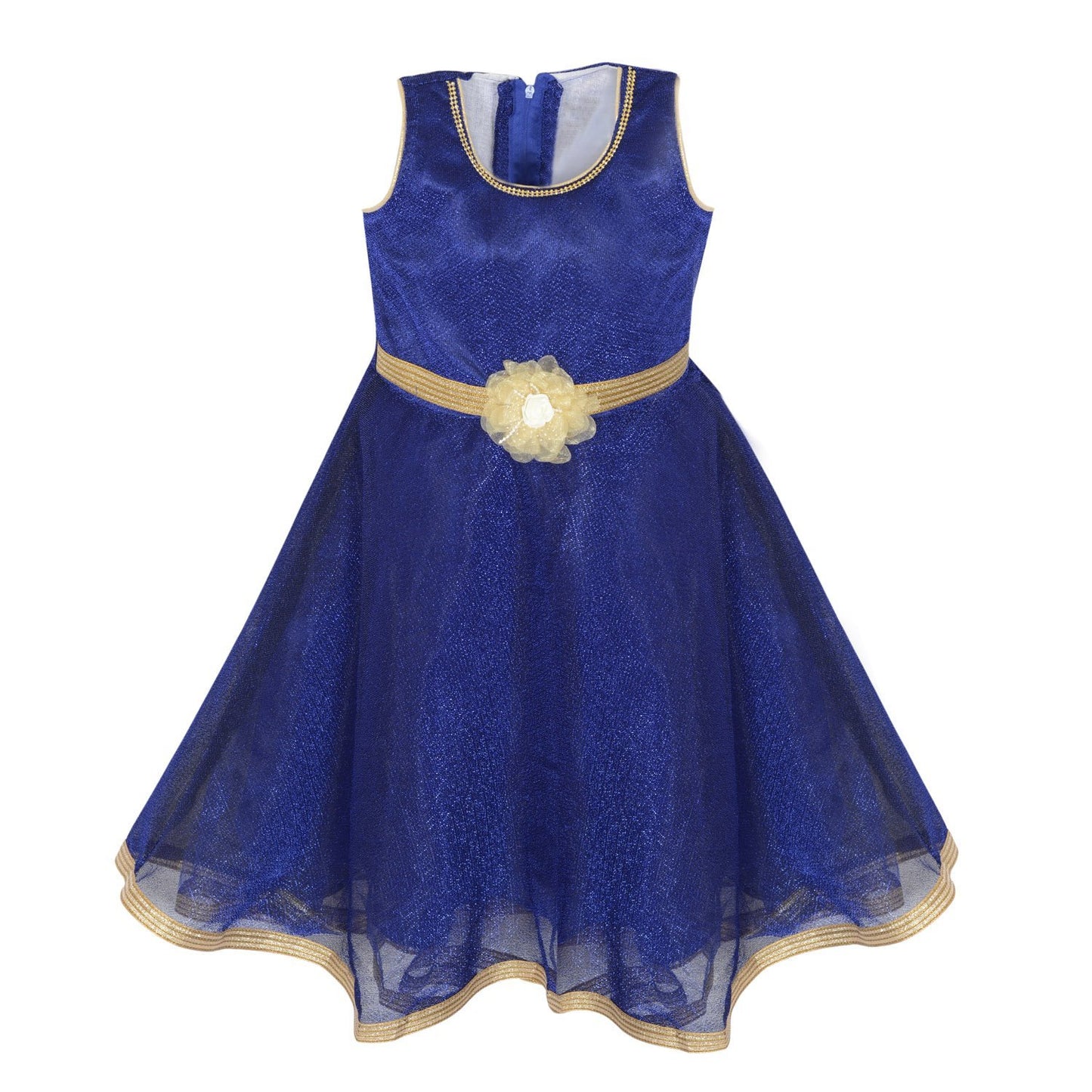 Girls Long Frock LF121blu -  Wish Karo Dresses