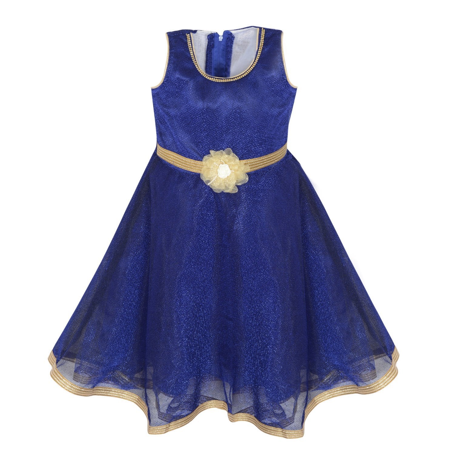 Girls Long Frock LF121blu -  Wish Karo Dresses